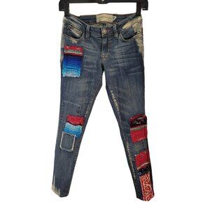 Free People Artisan De Luxe Patchwork Jeans Size 24